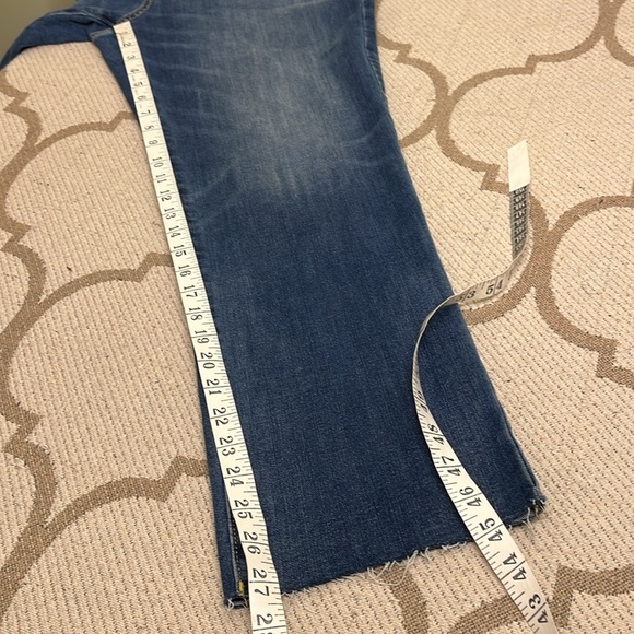 Express 90’s slim high rise FlexX stretch raw hem jeans, large short: 12/14/16 - Picture 8 of 17